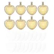 Rhinestone Pendant Trays, 8 Pack Double Sided Tray 8pcs Glass Dome 16pcs