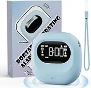 Roxicosly Vibrating Alarm Clock with Adjustable Vibration, Wakes Up Even The Heaviest Sleepers, Cordless Small Travel Alarm Clock with 3000mAh Rechargeable Battery, Dual Alarm, Adjustable Volume
