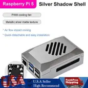 Silver Shadow Shell Raspberry pi5 Protective Box ABS Material Speed Control Fan