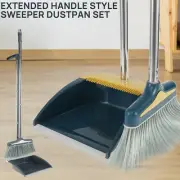 2Pcs Broom and Dustpan Set with Long Handle Retractable Upright Broom[