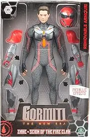 Gormiti GRV034 Articulated Figure 27 cm Scion with Armor, Fire Model - Zane, for Children from 4 Years