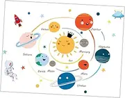 VICASKY Star Decal Solar System Pattern Wall Art for Bedrooms Living Rooms Decor
