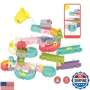 Toddler Bath Toys,62 PCS DIY Duck Slippery Slide Track Baby Bath Tub Toys wit