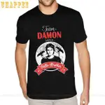 夏季 T 恤高碼 DAMON SALVATORE THE VAMPIRE DIARIES 電視節目襯衫男士簡約時尚圓領經