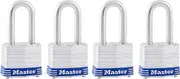 Master Lock 3QLF Outdoor Padlock with Key, 4 Pack Keyed-Alike