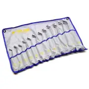 Bi-Hexagonal Swan Neck Ring Spanner Offset Angled Wrench 12pc 6-32mm TE589