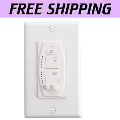 Compact 6-Speed Wall Mount Controller for Ceiling Fans - Elegant White Finish