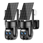 4K Solar Security Camera Wireless Outdoor, 360° PTZ WiFi Home Security Camera...