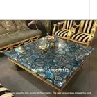 Blue Agate Coffee Table Top, Agate Center Slab Top, Furniture Home Decor Table