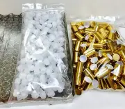 10ml PLAIN 1/3 oz Clear Glass Roll on Bottle With Aluminum Gold Cap & Roller