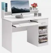 Computer Desk For Office Laptop PC Work Table With Home Drawer & Keyboard Tray