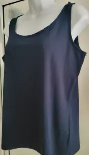 TALBOTS NAVY BLUE TANK/TEE-MEDIUM-SLEEVELESS-SCOOP NECK-COTTON/MODAL MIX-*NEW***