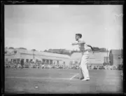 Scottish tennis player Ian Collens shuffling along the baseline du- Old Photo