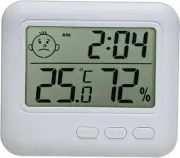 Indoor Thermometer Hygrometer Humidity Time Monitor Large LCD Display with Alarm