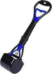 Pet Poop Scoop Long Handle Walking Poo Remover Grabber Picker with Easy Squeeze Trigger and High Tension Spring