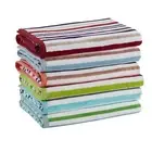 2 Piece Stitch Striped Cotton Quick Drying Absorbent Ultra Soft Beach Towel Set