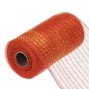 6 Inch Glitter Poly Burlap Mesh for Wreath Ribbon 10 Yard Red & Yellow