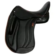 New Black Leather Dressage Mono Flap Changeable Gullets Horse Saddle