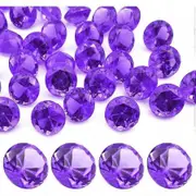 LYHLYA Pack Of 100 Gemstones For Children, Acrylic Diamonds, 25 Mm, Decorative Diamonds, Acrylic Gemstones, Fake Gemstones For Vase Fillers purple