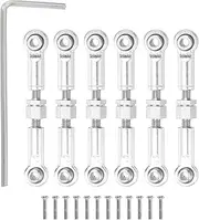 uxcell 6 Pcs Steering Servo Turnbuckle Rod RC Aluminum Alloy Linkages for A959 A969 A979 K929 1/18 On-Road RC Car (Silver Tone, 37mm)