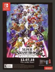 Super Smash Brothers Ultimate Nintendo Switch Game Promo Ad Art Print Poster