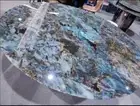 30"x30" Labradorite Stone Coffee Center Table Top, Natural Stone Side Table Deco