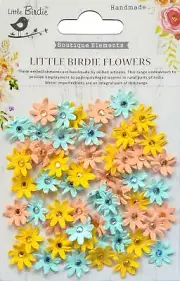 Little Birdie Micro Jeweled Florettes 60/Pkg-Pastel Palette