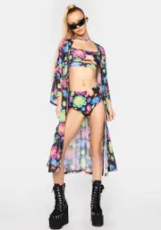 [Club Exx] Sonic Bloom Mesh Duster