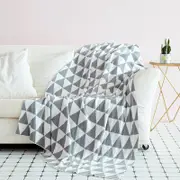 110*130cm Cozy Decorative Knit Woven Throw Blanket Sofa Throw Bed Throw Bed Blanket - Grey