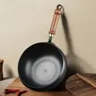with Lid Chinese Frying Wok Uncoated Cooking Pot Cookware Cooking Pan Hotel