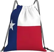 EdWal Flag Of Texas Print Drawstring Backpack Gym Bags Sports Draw String Bags For Gym Travel Swimming Beach, White, One Size
