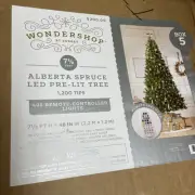 7.5Ft Alberta Spruce Artificial Christmas Tree LED Pre Lit with 400 Multicolor