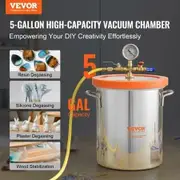 5 Gallon Vacuum Chamber Upgraded Tempered Glass Lid Vacuum Degassing Chamber 304 Stainless Steel Chamber for Stabilizing Wood Resin Degassing