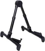 LALADEFIEE Foldable Guitar Stand Rack Lightweight Collapsible Display Stand for Electric Acoustic Classic Guitars Bass Durable Vertical Holder for Convenient Storage and Portability Black