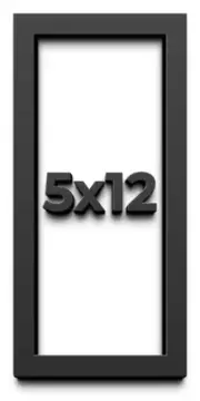 5x12 IN Shadow Box Frame Black | 2 Inches Deep Real Wood Contemporary Shadowbox