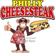 Philly Cheesesteak DECAL (Choose Your Size) Monkey Concession Food Sticker