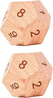 KOMBIUDA 2pcs Sided Wooden Dice Educational Props for Games Creative Plaything for Friends Dice for Parties and Fun Activities