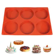 Silicone Muffin Top Pans Round Baking Mold for Hamburger Chocolate Cake Pie