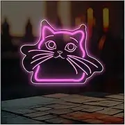 Sign Lamp Cat Neon Sign LED Light Dimmable USB Powered for Kids Room Bedroom Pet Shop Game Room Club Bar Birthday Party Wall Decor 25cmx19.4cm