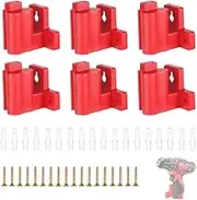 6PCS Milwaukee Drill Holder, Dirll Holder Wall Mount for Milwaukee M12 Drill, DIY M12 Tool Holder and Tool Storage, No 3D Printed Vertical Drill Mount, Red