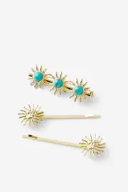 [Rubi] Rubi - Amelia Hair Clip - Gold sun/turquoise OS GOLD SUN/TURQUOISE