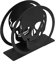 TOPPERFUN Elegant Metal Napkin Holder Gothic Skull Design Non Slip Table Decor Perfect for Dining