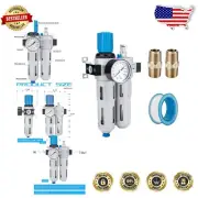 Compact 1/4" NPT Filter-Regulator-Lubricator Combo: 0-230 psi, Semi-Auto Drain