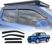 OAD4X4 Weathershields Compatible with Volkswagen Amarok 2H Series Dual Cab 2009-2022, Weather Shields Window Visors Wind Deflectors Sun Rain Guard 4PCS Set