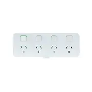 Clipsal Iconic Series Quad Powerpoint, 10A, 250V, Vertical, White - 3015/4-VW