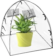 [HSHGZSR] Mini Greenhouse Cover Windproof Gardening Plant Cover Pop Up Plant Greenhouse Tent Waterproof Greenhouse Cover Plant Tent Gardening Flowerpot Warm Room Reusable for Outdoor Indoor (56x56x56cm)