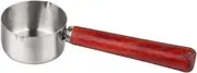 Gravy Jug Steak Sauce CupWooden Handle Western Sauce CupStainless Steel Sauce Cup with HandleTomato Salad Dipping Dish Sauce Boat(Small)