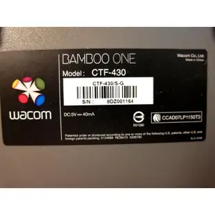 現貨 有驅動程式光碟 Wacom CTF-430 Bamboo One Small 數位繪圖板 手繪板 電腦繪圖 電繪板