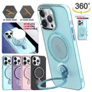 For iPhone 16 15 Pro Max 14 13 12 MagSafe Magnetic Case Bracket Stand Hard Cover