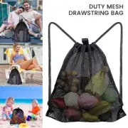 Mesh Drawstring Bag Swimming Light Weight Backpack Storage Nylon Cinch lemrd